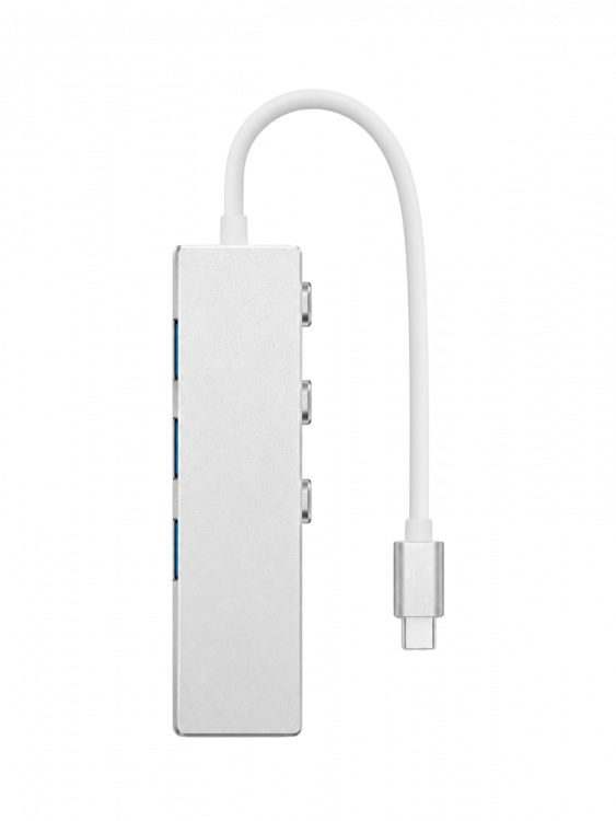 Орбита OT-PCR20 Серебро концентратор USB 2.0 (4*USB+Type-C)